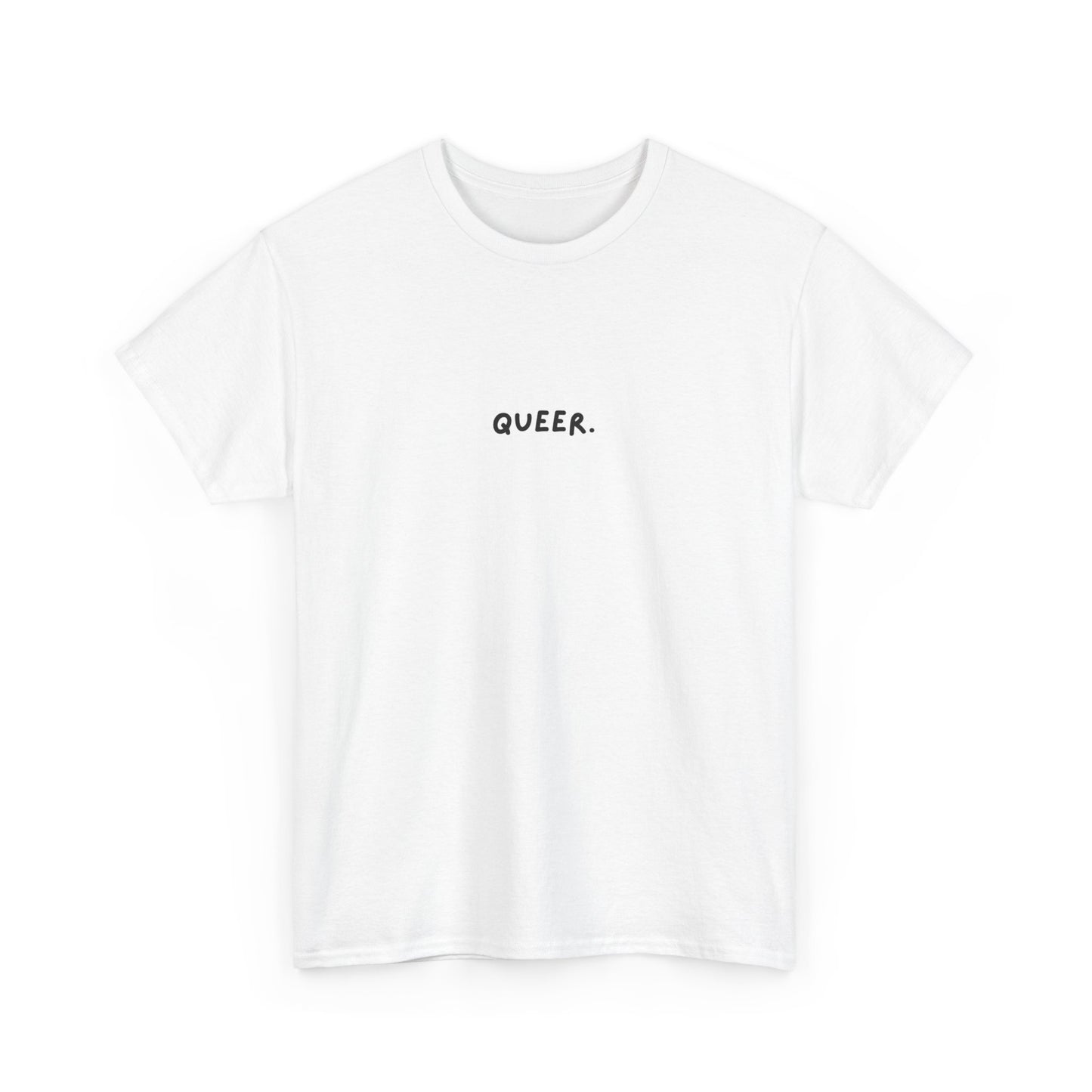 Unisex Heavy Cotton Tee - 'QUEER.' Graphic Tee, LGBTQ+ Pride, Casual Wear, Statement Shirt, Perfect Gift