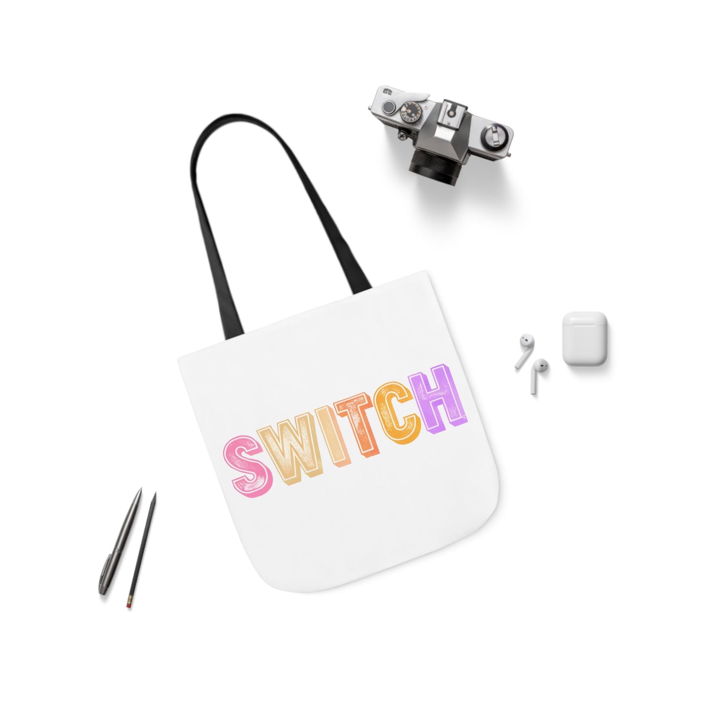 Colourful Canvas Tote with 'SWITCH' - Perfect Queer Fashion Accessory