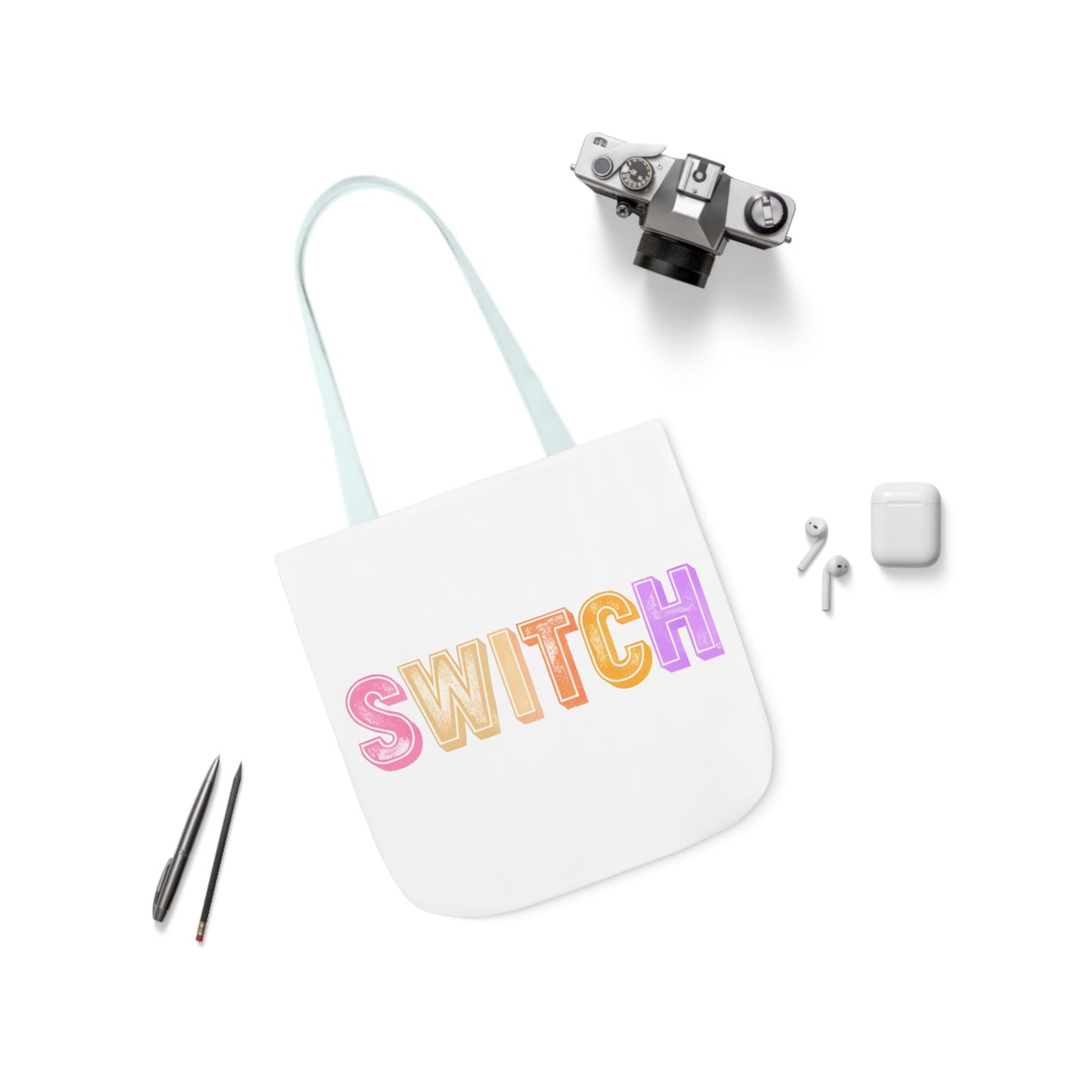 Colourful Canvas Tote with 'SWITCH' - Perfect Queer Fashion Accessory