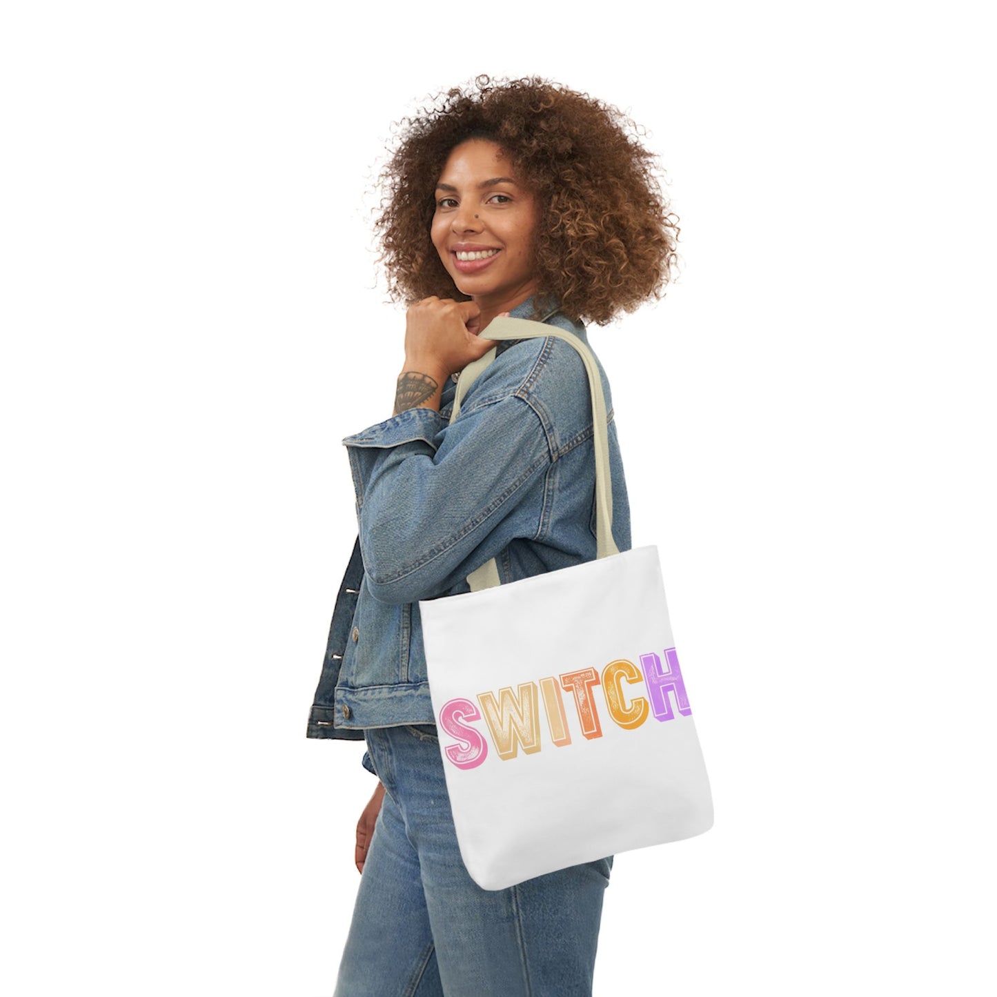 Colourful Canvas Tote with 'SWITCH' - Perfect Queer Fashion Accessory