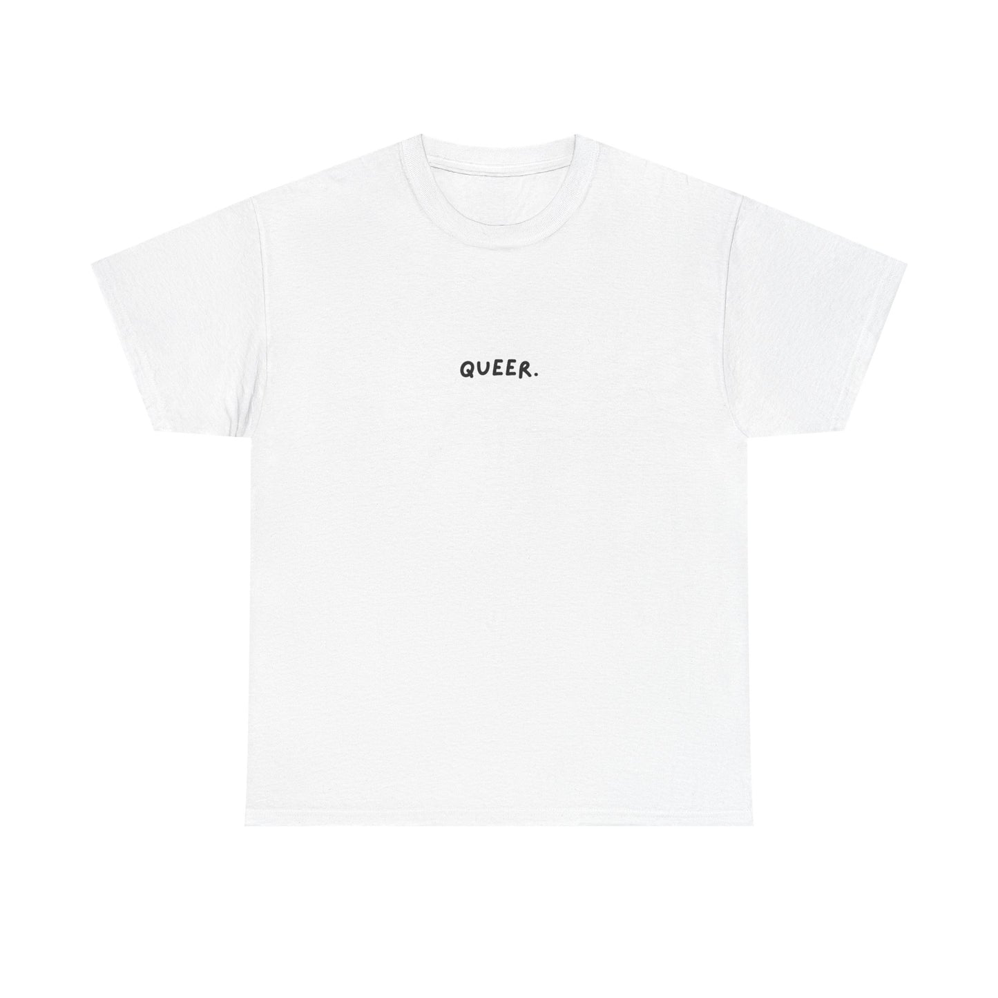 Unisex Heavy Cotton Tee - 'QUEER.' Graphic Tee, LGBTQ+ Pride, Casual Wear, Statement Shirt, Perfect Gift